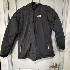 The North Face Black Insulated down Hooded coat